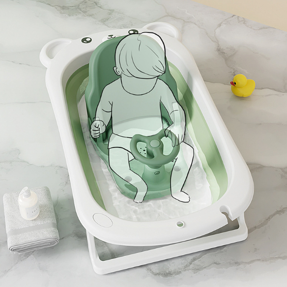 Ghế ngồi tắm cho bé Chống trơn trượt An toàn có thể điều chỉnh bồn dành trẻ sơ sinh 【Summer062】