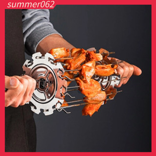 Ngoài Trời Nhà Bếp Xiên Nướng Điện Nồi Chiên Không Dầu Air Fryer Phụ Kiện Xoay Inox Nướng Dụng Cụ BBQ【summer062】