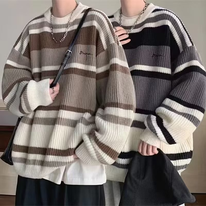 Áo Thun Nam Dài Tay Sọc Ngang Thời Trang Hàn Quốc áo len nữ form rộng áo len nam cao cấp áo len trơn áo sweater unisex