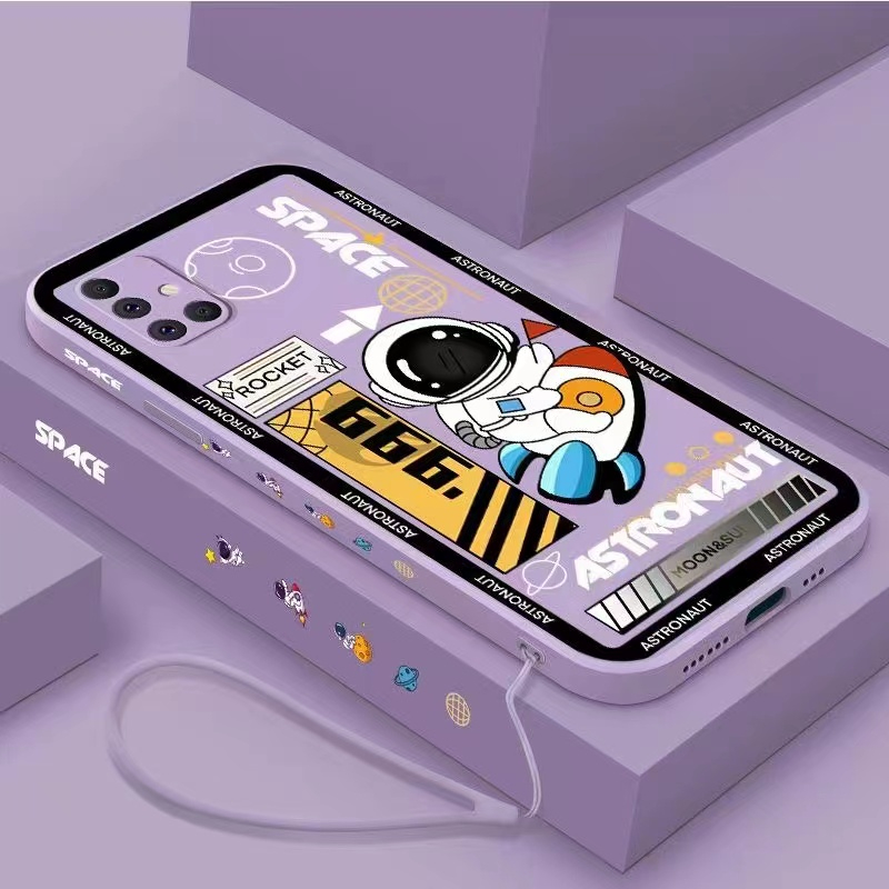 Ốp lưng Redmi Note 12 4G Note 12 5G Note 12 Pro 5G Note 12 Pro+ 5G Note 12 Pro 4G Note 12 TURBO Note 12S 4G Silicone tên lửa phi hành gia với dây buộc