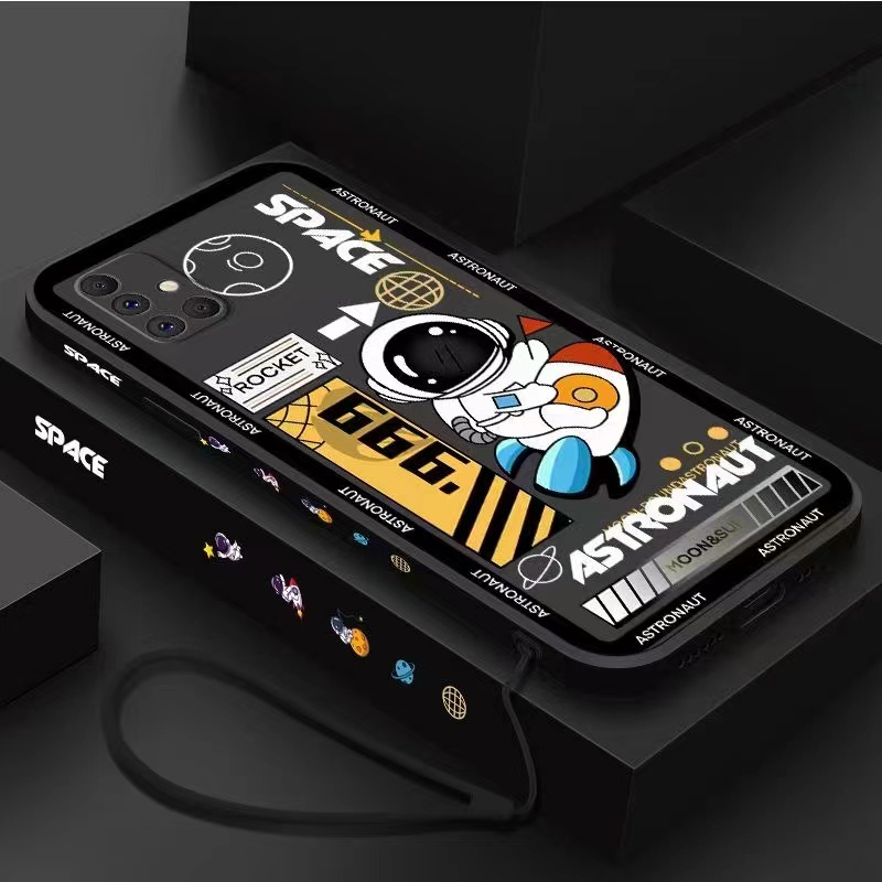 Ốp lưng Redmi Note 12 4G Note 12 5G Note 12 Pro 5G Note 12 Pro+ 5G Note 12 Pro 4G Note 12 TURBO Note 12S 4G Silicone tên lửa phi hành gia với dây buộc