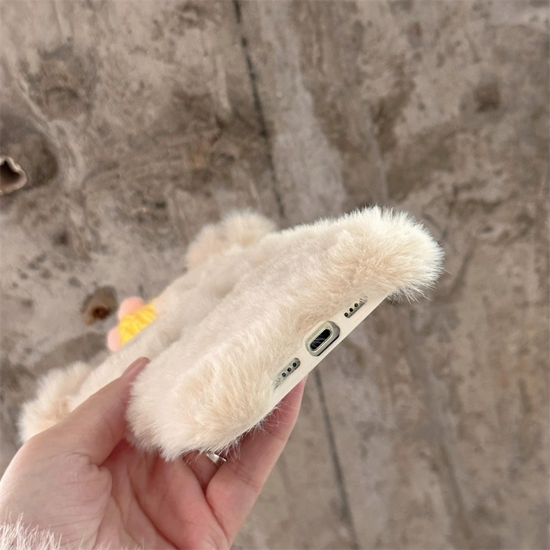 Ốp Điện Thoại Phủ Lông Chống Sốc Họa Tiết Hoạt Hình Cho Iphone 14 13Promax 12 / 11 14pro promax