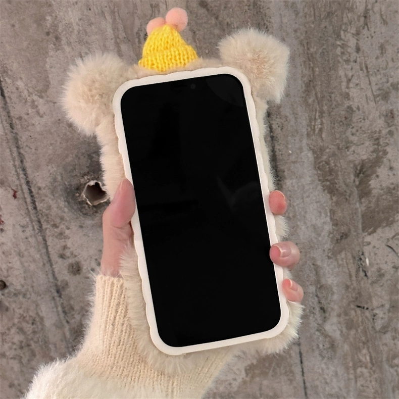 Ốp Điện Thoại Phủ Lông Chống Sốc Họa Tiết Hoạt Hình Cho Iphone 14 13Promax 12 / 11 14pro promax