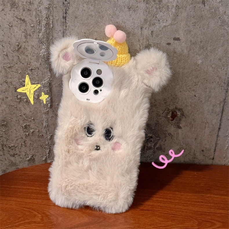 Ốp Điện Thoại Phủ Lông Chống Sốc Họa Tiết Hoạt Hình Cho Iphone 14 13Promax 12 / 11 14pro promax