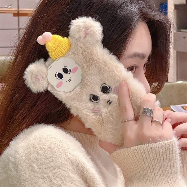 Ốp Điện Thoại Phủ Lông Chống Sốc Họa Tiết Hoạt Hình Cho Iphone 14 13Promax 12 / 11 14pro promax