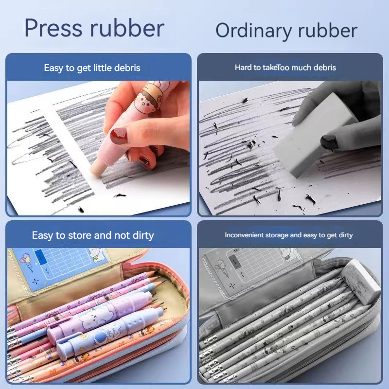 Cục Tẩy Bút Chì Cao Su Hoạt Hình Dễ Thương Có Thể Thay Thế Cho Học Sinh / Văn Phòng