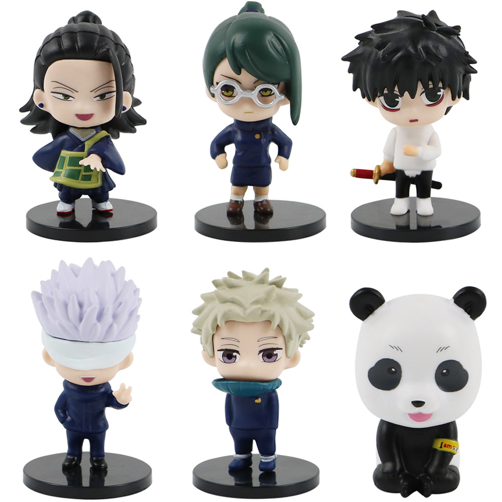 Set 6 Mô Hình Nhân Vật Phim Hoạt Hình Jujutsu Kaisen Itadori Yuji Satoru Gojo Inumaki Toge Fushiguro Megumi Bằng PVC 6-8cm