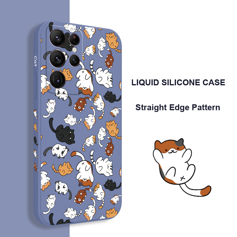 Ôp Điện Thoại Họa Tiết Chú Mèo Độc Đáo Thời Trang Cho samsung galaxy s23 s22 fe ultra plus 5g Ốp