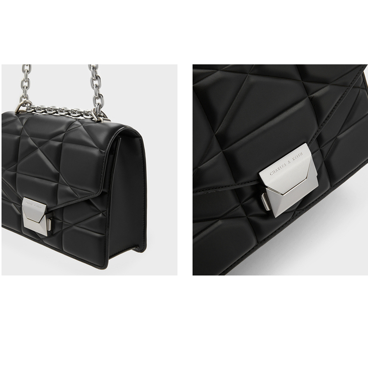 Cnk23 Túi Nữ Phong Cách Mới ck2- 80782204 Túi Xách Đeo Vai Kiểu Vuông Nhỏ Phối Dây Xích Thời Trang Sành Điệu