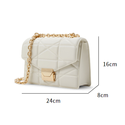 Cnk23 Túi Nữ Phong Cách Mới ck2- 80782204 Túi Xách Đeo Vai Kiểu Vuông Nhỏ Phối Dây Xích Thời Trang Sành Điệu