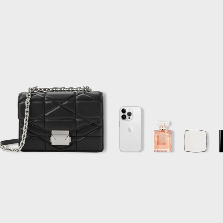 Cnk23 Túi Nữ Phong Cách Mới ck2- 80782204 Túi Xách Đeo Vai Kiểu Vuông Nhỏ Phối Dây Xích Thời Trang Sành Điệu