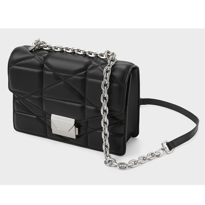 Cnk23 Túi Nữ Phong Cách Mới ck2- 80782204 Túi Xách Đeo Vai Kiểu Vuông Nhỏ Phối Dây Xích Thời Trang Sành Điệu