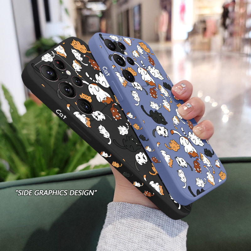 Ôp Điện Thoại Họa Tiết Chú Mèo Độc Đáo Thời Trang Cho samsung galaxy s23 s22 fe ultra plus 5g Ốp