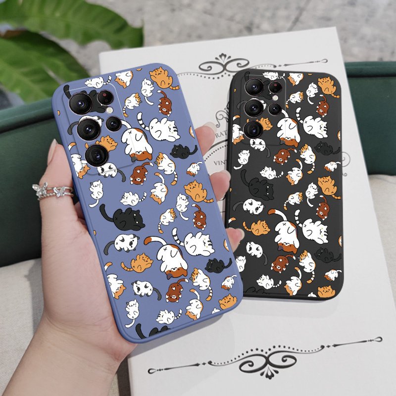 Ôp Điện Thoại Họa Tiết Chú Mèo Độc Đáo Thời Trang Cho samsung galaxy s23 s22 fe ultra plus 5g Ốp