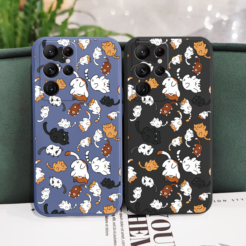 Ôp Điện Thoại Họa Tiết Chú Mèo Độc Đáo Thời Trang Cho samsung galaxy s23 s22 fe ultra plus 5g Ốp