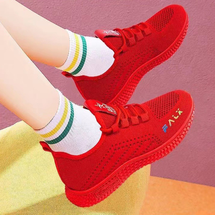Giày thể thao buộc dây nhẹ dành cho nữ có lưới thoáng khí