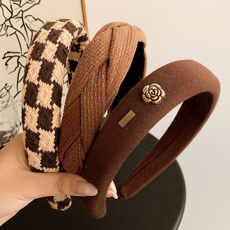 Băng Đô Cài Tóc Màu Cà Phê Phong Cách Hàn Quốc Thời Trang Cho Nữ