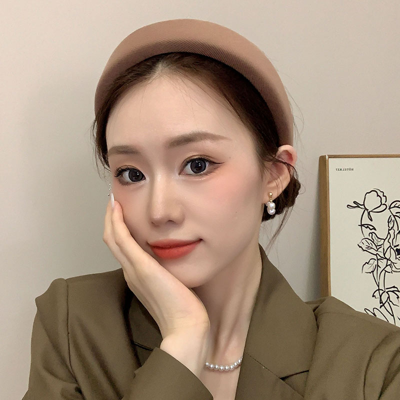 Băng Đô Cài Tóc Màu Cà Phê Phong Cách Hàn Quốc Thời Trang Cho Nữ