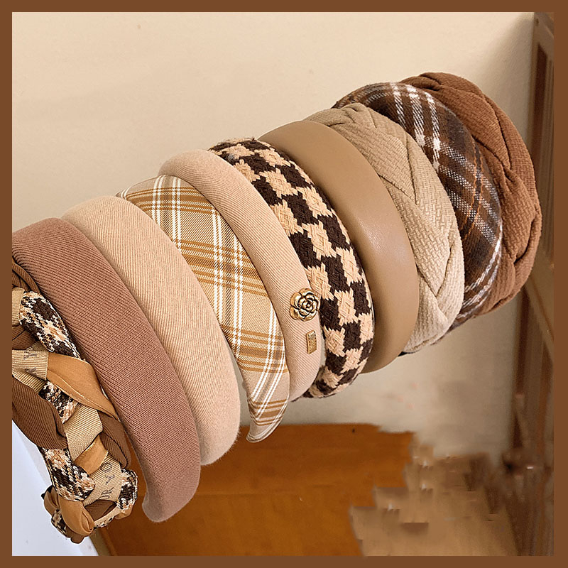 Băng Đô Cài Tóc Màu Cà Phê Phong Cách Hàn Quốc Thời Trang Cho Nữ