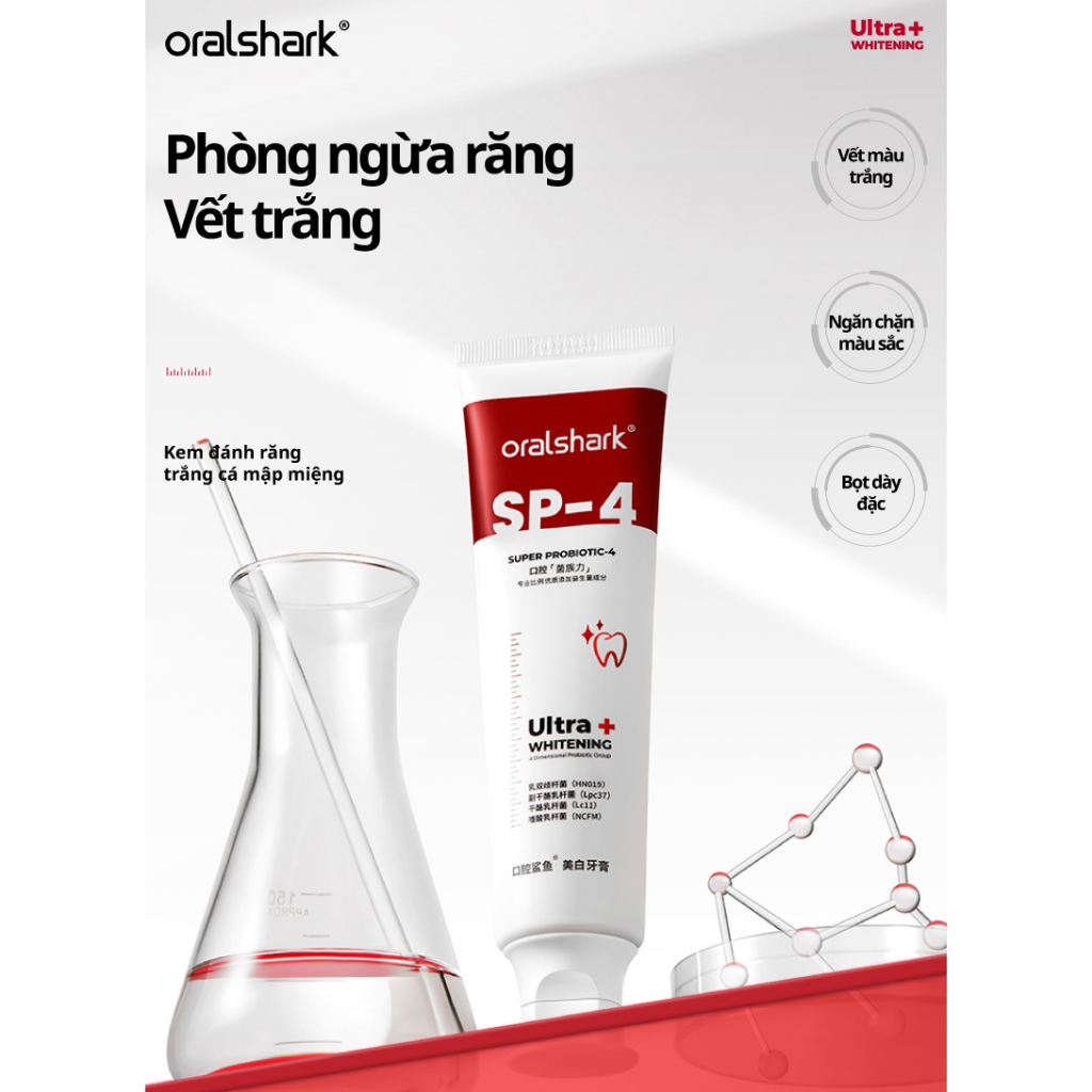 Kem đánh răng làm trắng Canban chứa probiotic hỗ trợ chăm sóc răng 120g