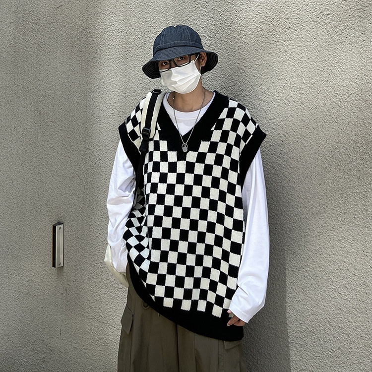 Áo Khoác Cardigan Dệt Kim Cổ Chữ V Dáng Rộng Phong Cách Hong Kong Thời Trang Xuân Thu Cho Nam Fru110