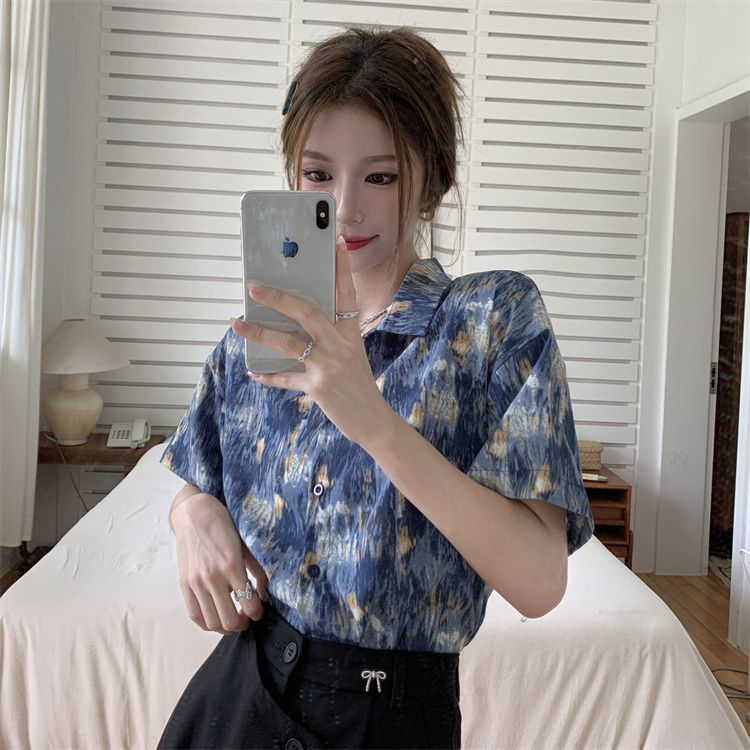 Áo Sơ Mi Voan Tay Lửng In Họa Tiết Hoa Thời Trang Dành Cho Nam Nữ