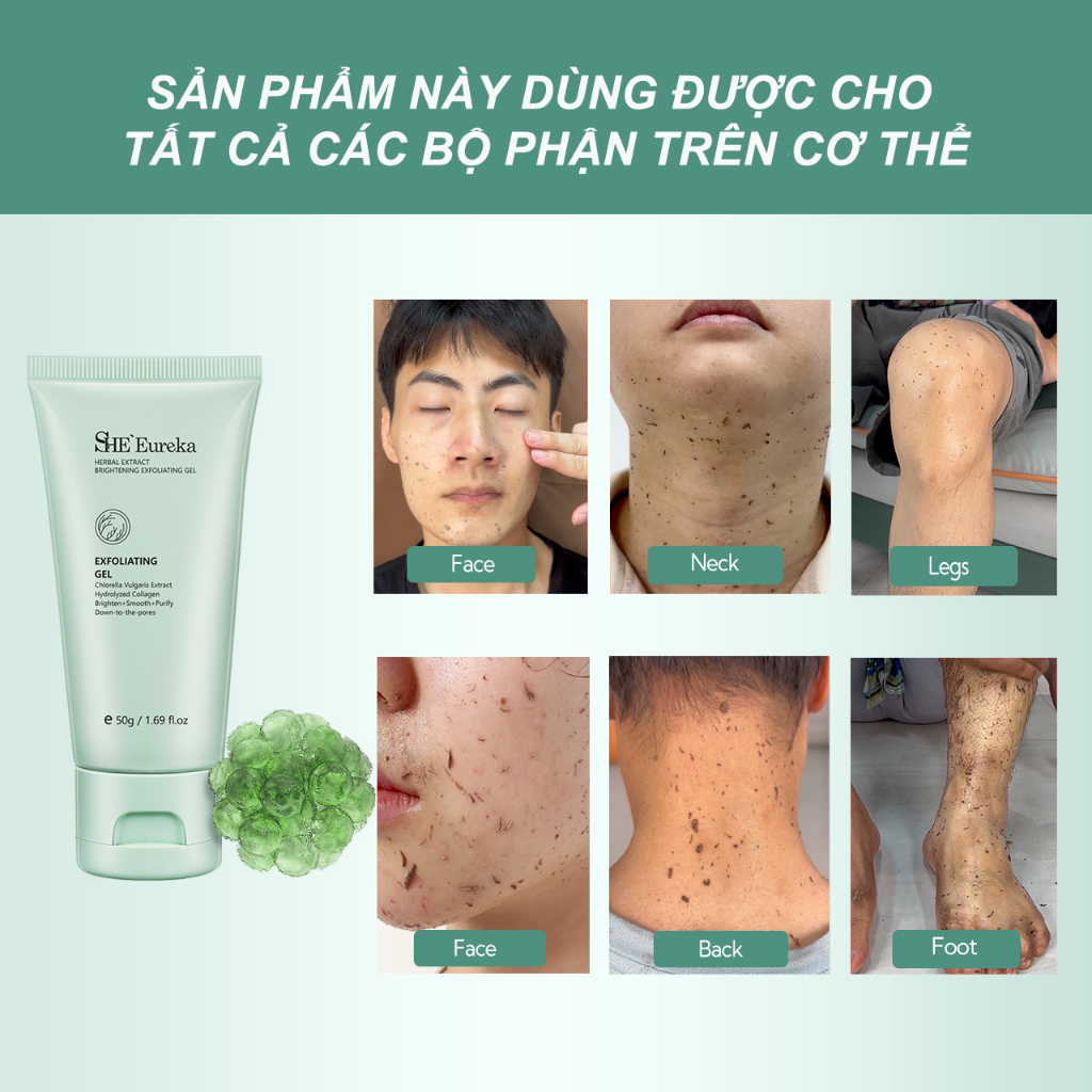 2pcs Gel Tẩy Tế Bào Chết Dưỡng Ẩm Nuôi Dưỡng Cải Thiện Làn Da 50g she eureka herbal