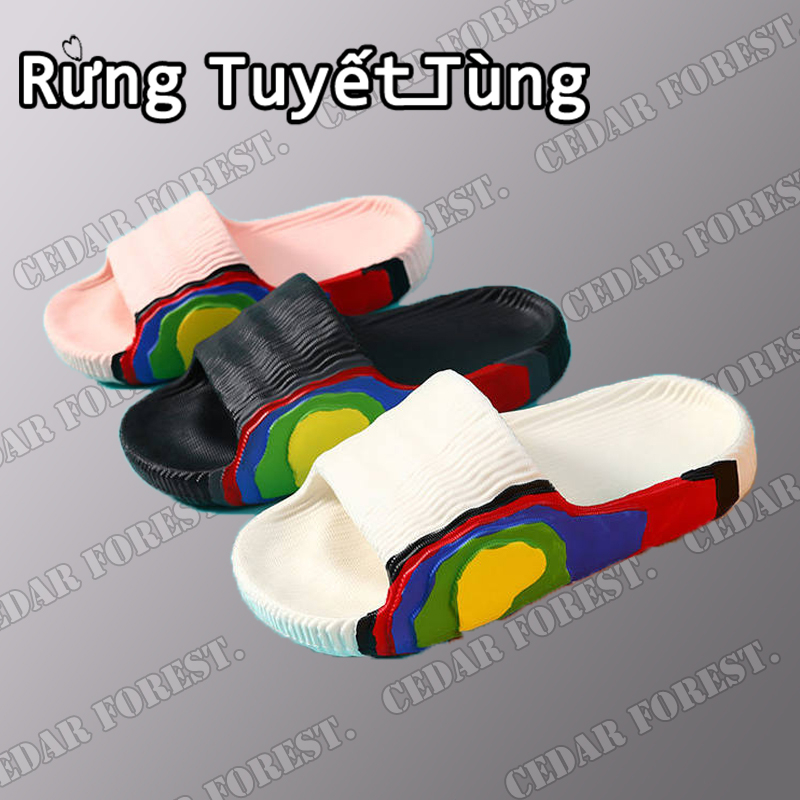 SHANMUSENLIN☘ Dép đi biển Chống Trượt Màu Cầu Vồng Cho Nam
