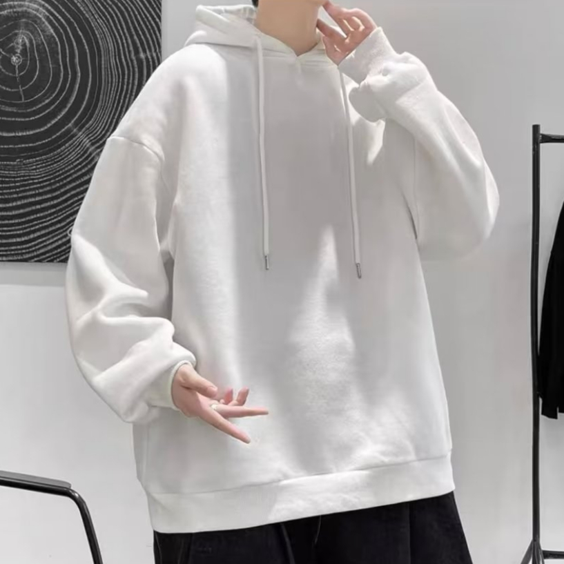 Áo sweater Tay Dài Màu Trơn Dáng Rộng Phong Cách Hàn Quốc Thời Trang Mùa Thu Cho Nam