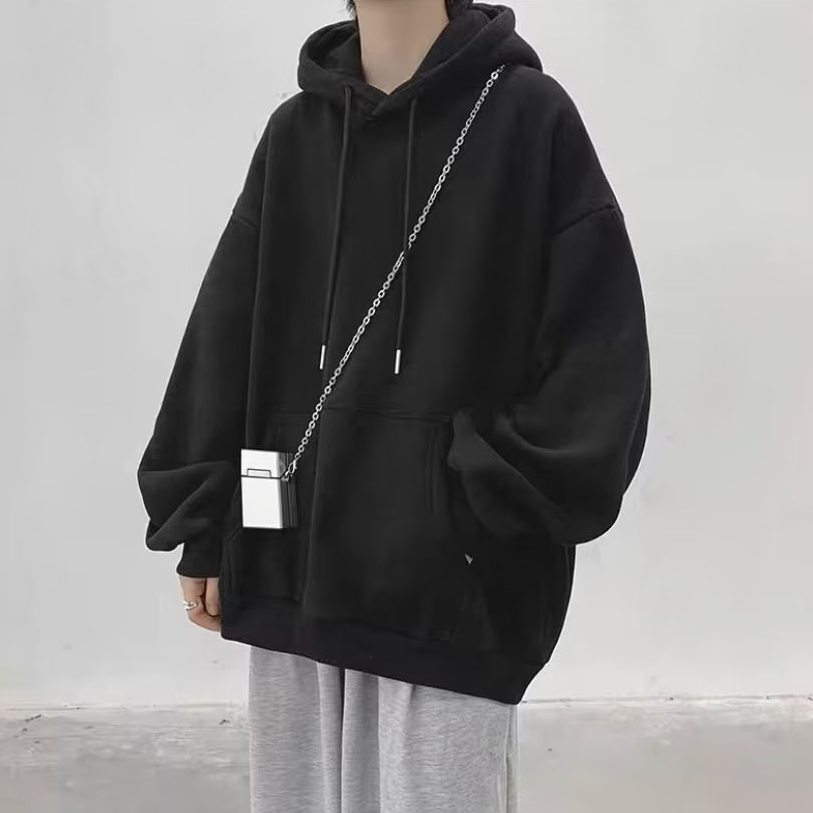 Áo sweater Tay Dài Màu Trơn Dáng Rộng Phong Cách Hàn Quốc Thời Trang Mùa Thu Cho Nam