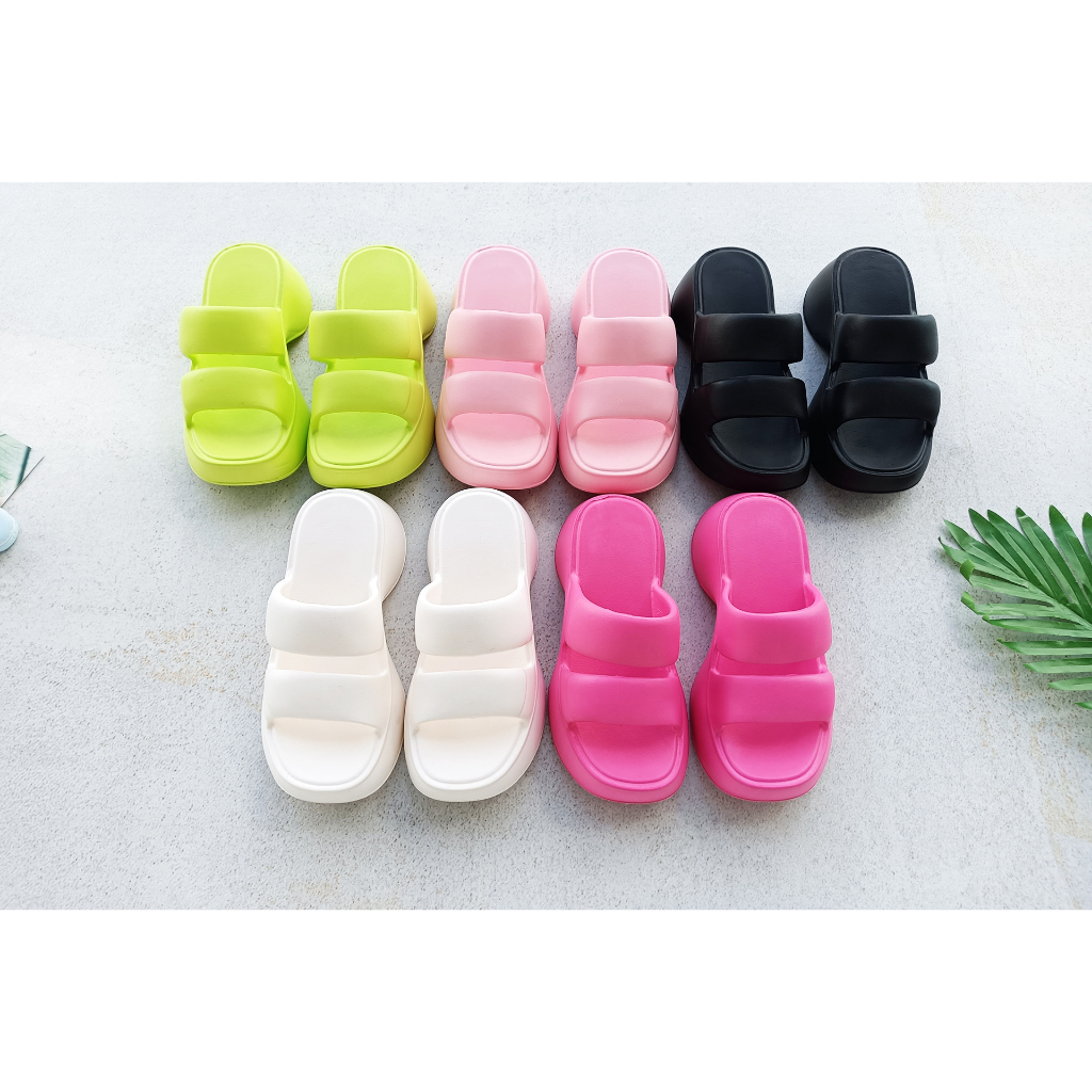 KaBaiQi Dép bánh mì guốc dép sandal nữ Màu Sắc Đơn Giản Thoải Mái Cao Gót Chống Trơn Trượt dép đế xuồng FYT2390QLS 37Z230911