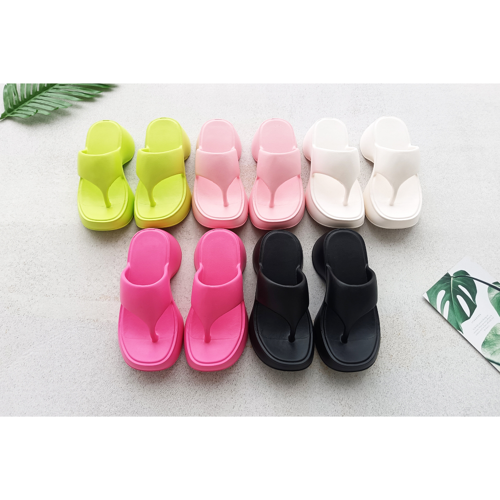 KaBaiQi Dép bánh mì guốc dép sandal nữ Màu Sắc Đơn Giản Thoải Mái Cao Gót Chống Trơn Trượt dép đế xuồng FYT2390QLS 37Z230911