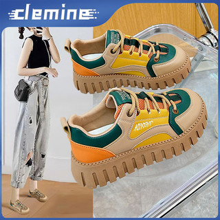 Clemine giày thể thao da đế dày thời trang dành cho nữ