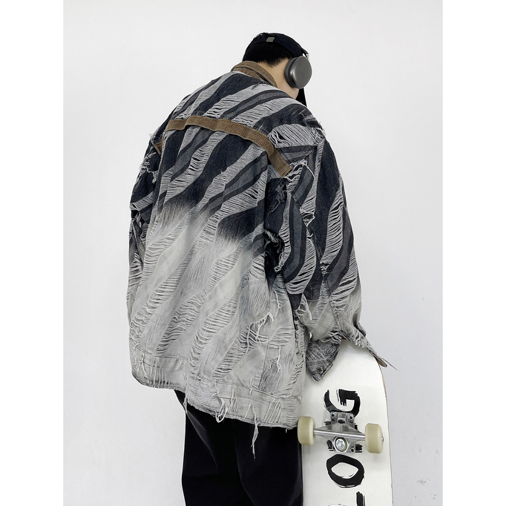 Ucnl Áo Khoác denim Dáng Rộng Phong Cách retro Thời Trang Xuân Thu Dành Cho Nam Giới