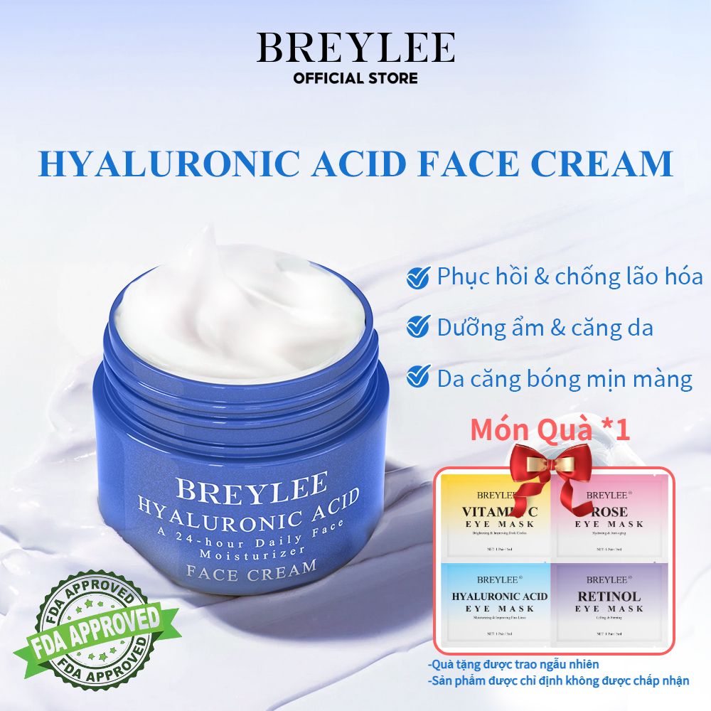 Kem Axit Hyaluronic Breylee Dưỡng Ẩm Làm Mờ Nếp Nhăn Chống Lão Hóa 40g