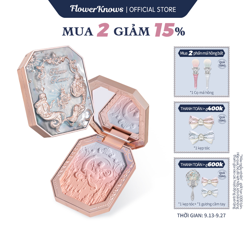 Phấn má hồng FLOWER KNOWS 5g họa tiết nàng tiên cá độc đáo sáng tạo