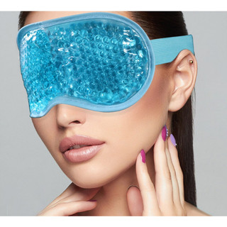 TinyLand Miếng che mắt dạng gel, mặt nạ mắt bằng đá, túi đá nén lạnh, mặt nạ mắt bằng đá nén nóng PVC sang trọng, mặt nạ ngủ hạt đá