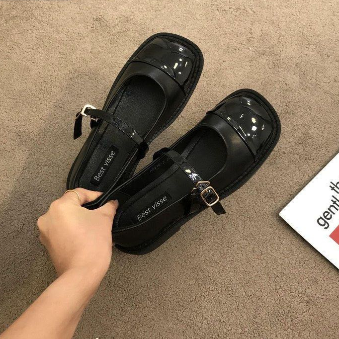 UETEEY giày búp bê Mary Jane Lolita Đế da mềm đế êm thời trang B25G05W