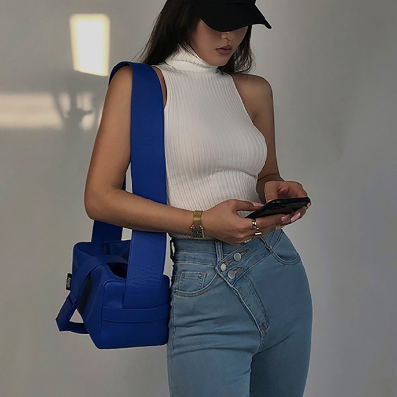 Áo ba lỗ cổ lọ - Áo sát nách cổ cao Đơn Giản Phong Cách retro