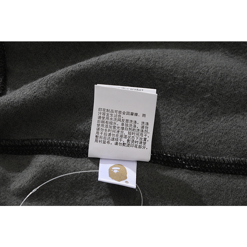 Bape Áo hoodie cotton Phối Khóa Kéo In Họa Tiết Thời Trang Cho Nam Nữ