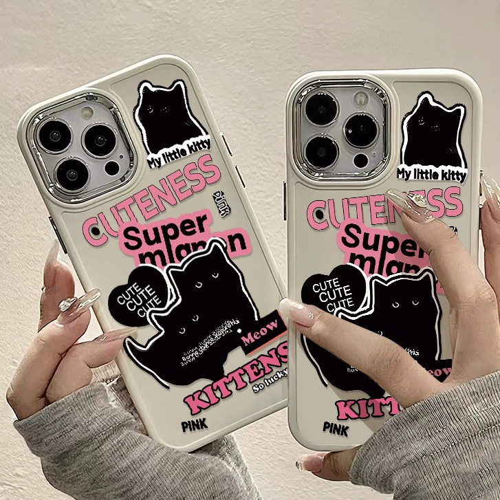 Silicone Ốp Điện Thoại Silicon Dẻo Hình Mèo Đen Đáng Yêu Cho iphone 15 14 13 12 11 pro max xs x xr 8 + 7 plus