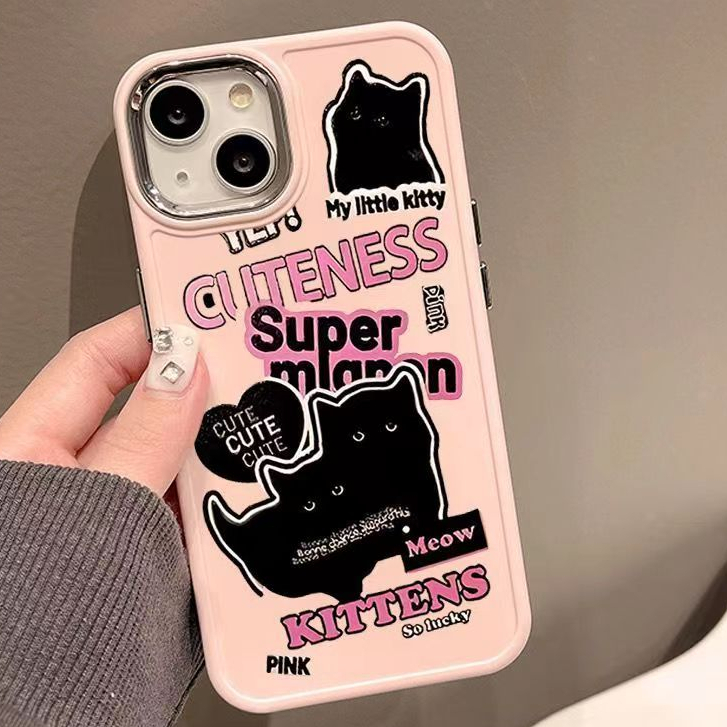 Silicone Ốp Điện Thoại Silicon Dẻo Hình Mèo Đen Đáng Yêu Cho iphone 15 14 13 12 11 pro max xs x xr 8 + 7 plus