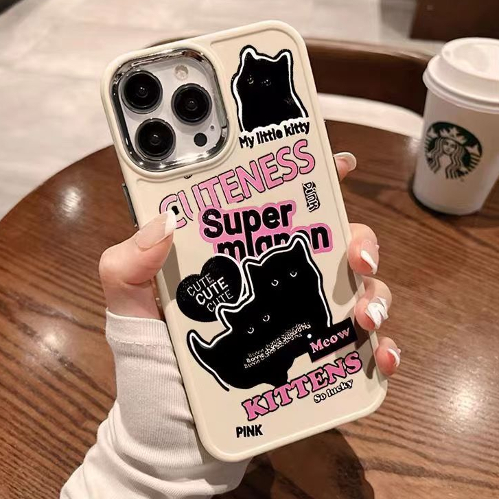 Silicone Ốp Điện Thoại Silicon Dẻo Hình Mèo Đen Đáng Yêu Cho iphone 15 14 13 12 11 pro max xs x xr 8 + 7 plus