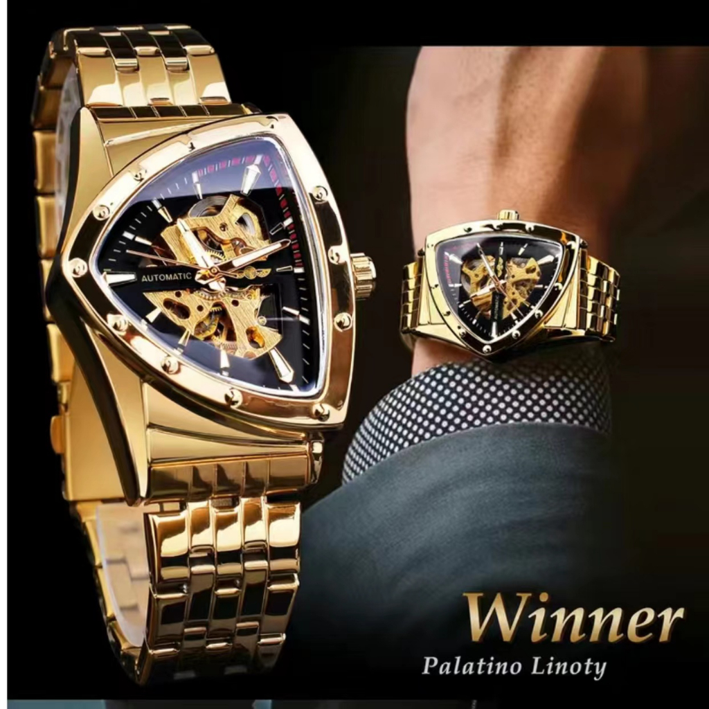 Đồng Hồ Cơ Tự Động Phát Sáng Thiết Kế Đơn Giản Thời Trang Cho Nam