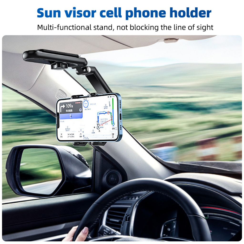 Giá đỡ điện thoại Ankndo xoay 360 độ gắn gương chiếu hậu trên xe hơi