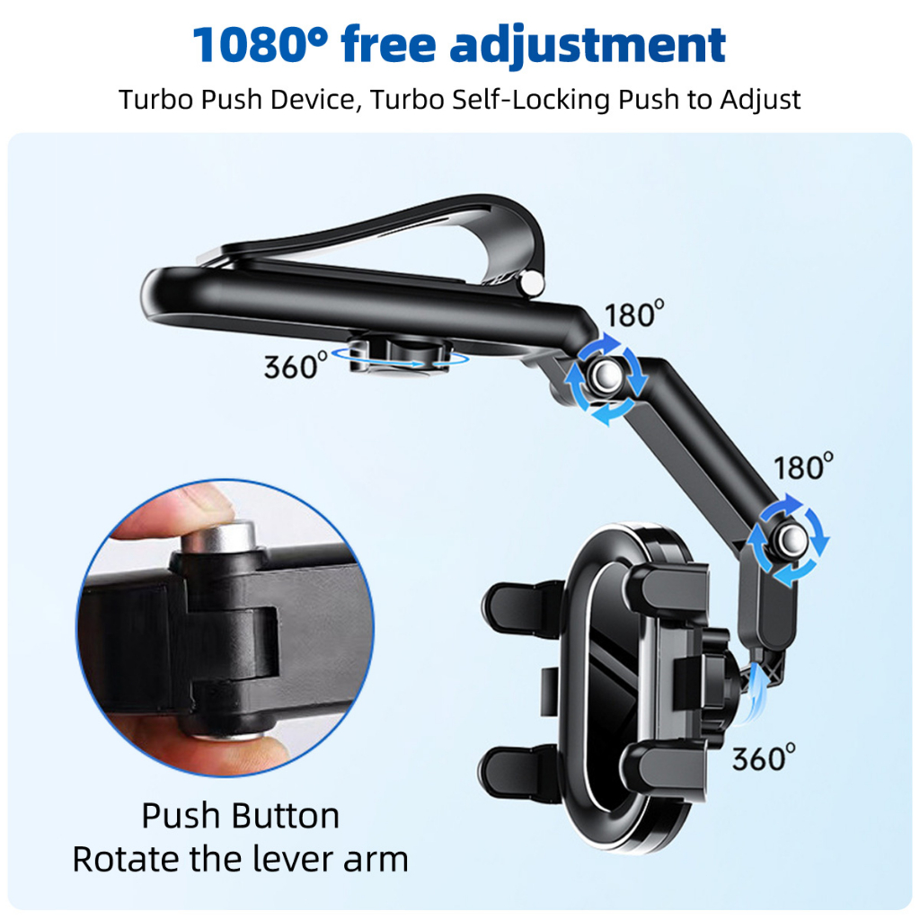 Giá đỡ điện thoại Ankndo xoay 360 độ gắn gương chiếu hậu trên xe hơi