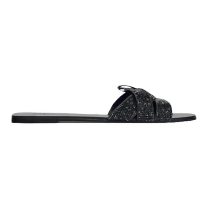 Zara Dép Sandal Đế Bệt Mũi Vuông Thời Trang 2023 Dành Cho Nữ