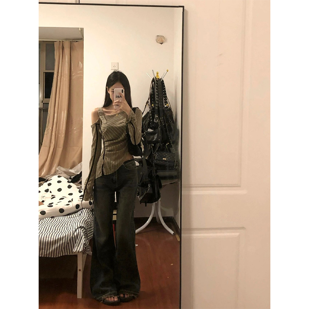 QADCOL Áo sweater Trễ Vai Tay Dài Thời Trang Mùa Thu Mới Cho Nữ