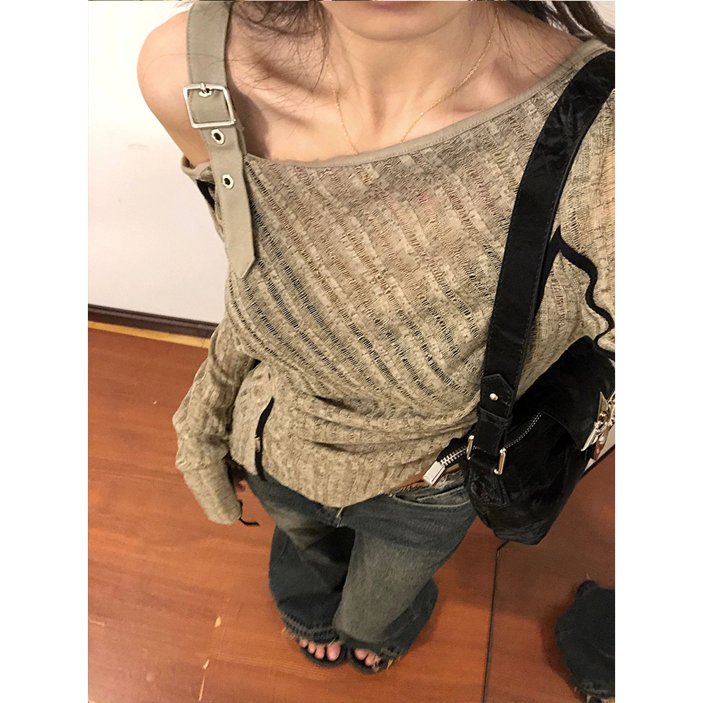 QADCOL Áo sweater Trễ Vai Tay Dài Thời Trang Mùa Thu Mới Cho Nữ