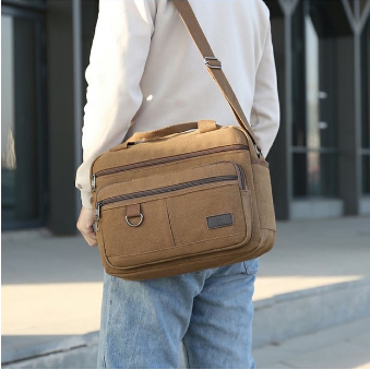 Hàng sẵn có-Nam Túi Messenger Ba lô Túi đeo vai Túi đeo chéo thời trang Túi đeo vai bên nhẹ Túi xách vải Túi xách phù hợp cho mọi trận đấu Túi xách túi vuông nhỏ